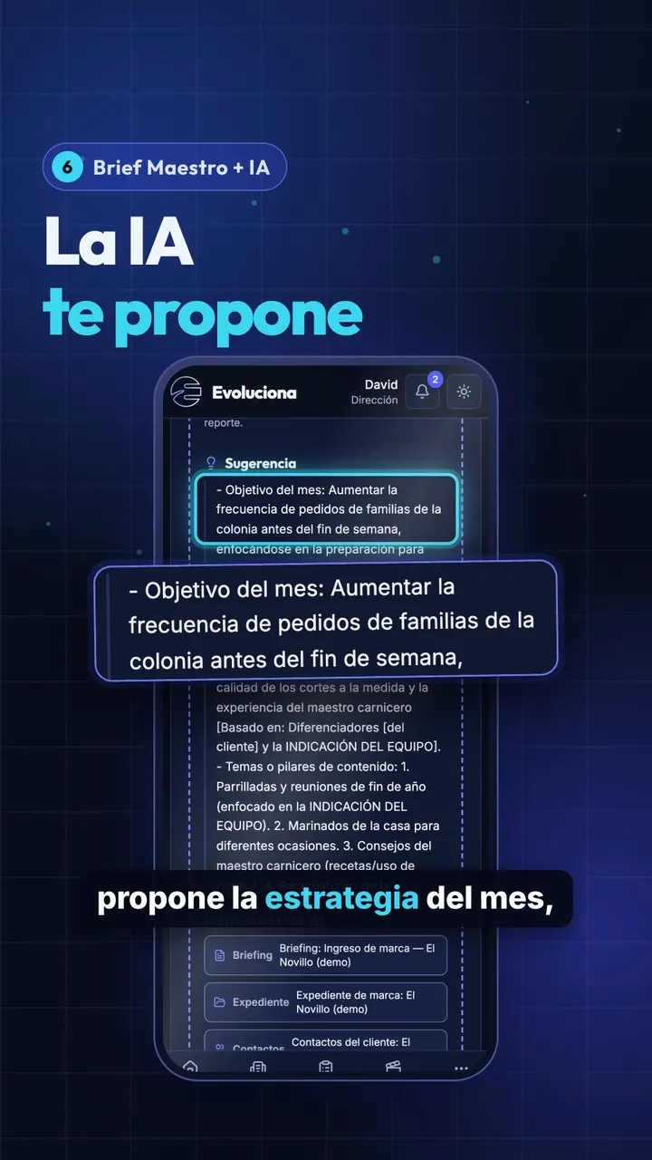 Brief Maestro e IA: propone la estrategia del mes y cita sus fuentes.