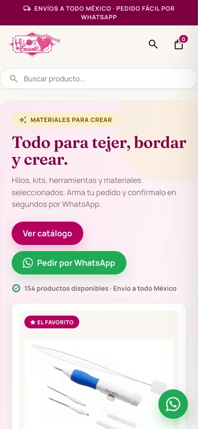El catálogo en el celular, con la existencia del inventario central.